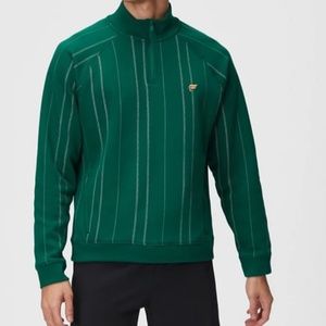 Fabletics Go To 1/4 Zip Fairway Green Texture Stripe Men's S